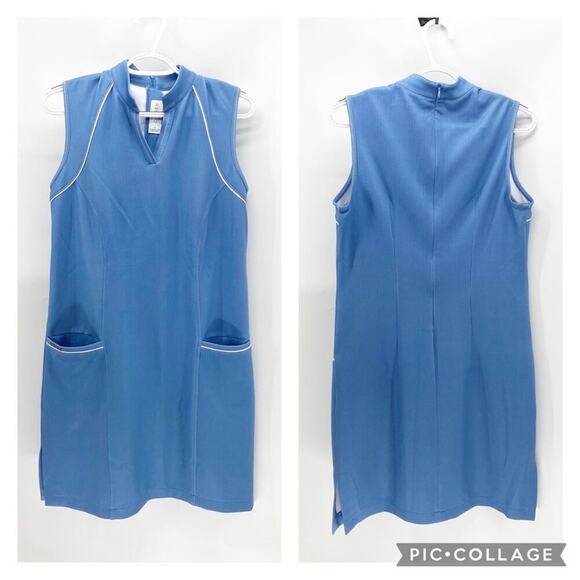 CHASE 54 golf sleeveless pockets dress summer casual airy light blue activewear - Picture 1 of 10